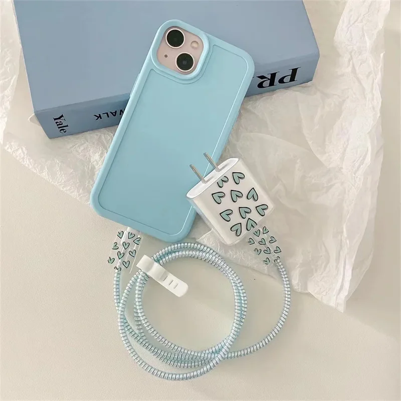 4 IN 1 Charging Data Cable Protector Case For iPhone 15 14 13 Apple 18/20W Charger Head Protective Sleeve Cable Protection Cover