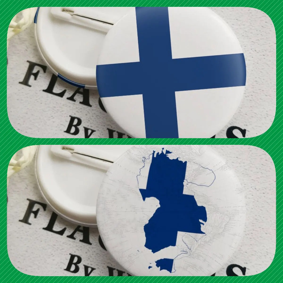 Finland Finns Map Flag National Emblem National Flower Brooches Badges Lapel Pins