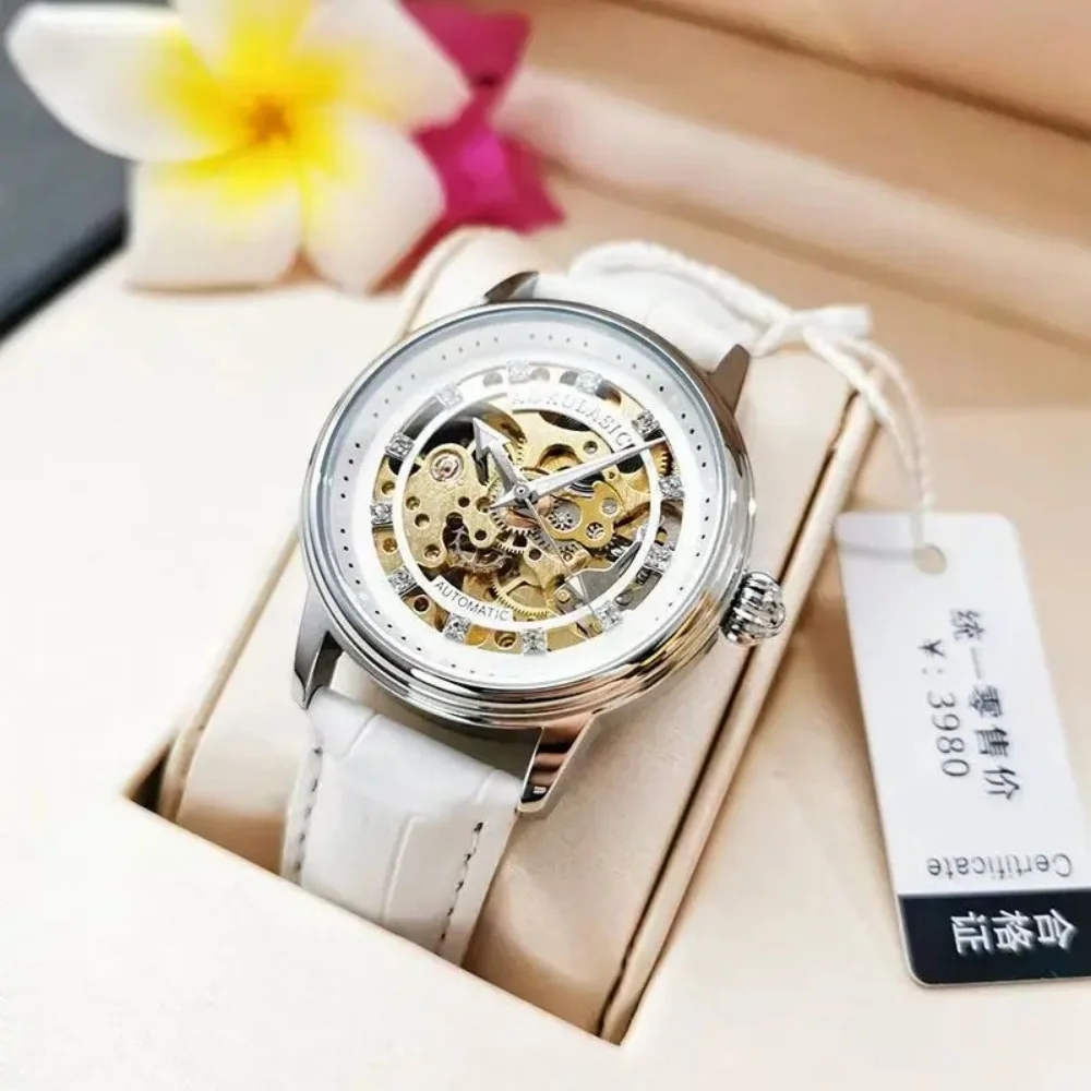 Women's Hollow-Out Diamond-Encrusted Automatic Mechanical Watch