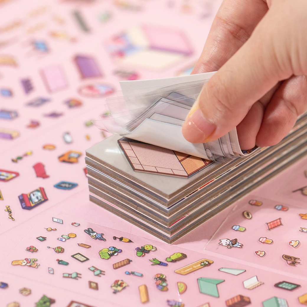 12 قطعة 12in1 ثلاثية الأبعاد ملصقات المشهد جمع كتاب ألبوم الكرتون المشهد لتقوم بها بنفسك لعبة لعبة مهرجان هدية عيد ميلاد للطفل فتاة الطفل #4