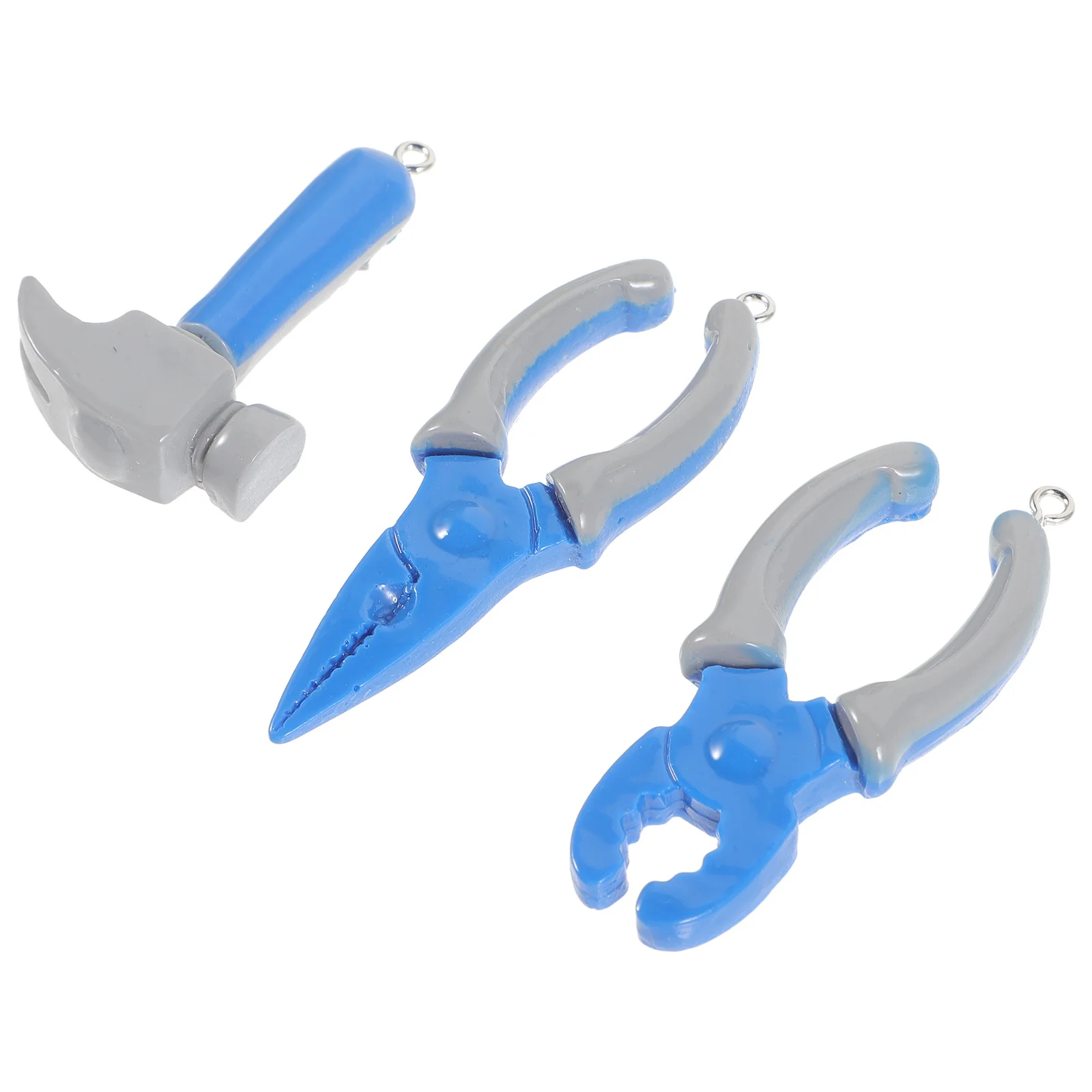 1세트 참신한 도구 열쇠고리 장식품 작은 망치 가위 플라이어 레진 DIY 보석 제작 작은 펜던트 장식품