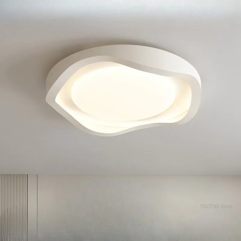 GHJUYIOL Cream style ceiling light, simple and atmospheric circular home decoration, study, bedroom light