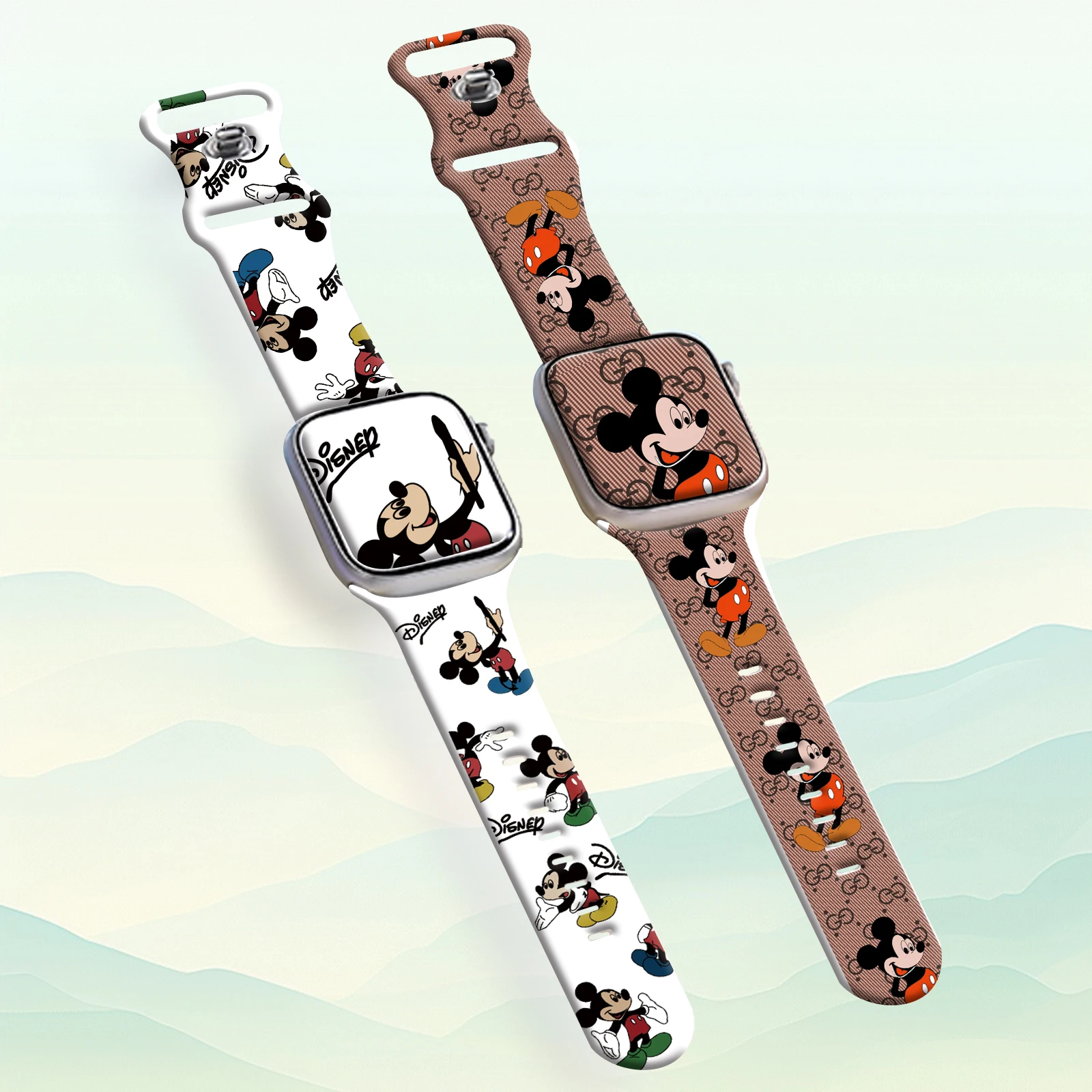 

Disney Print Strap for iWatch 11 10 9 8 Silicone Band Replaceable Bracelet for Apple Watch 46mm 44mm 42mm 41mm Watchband