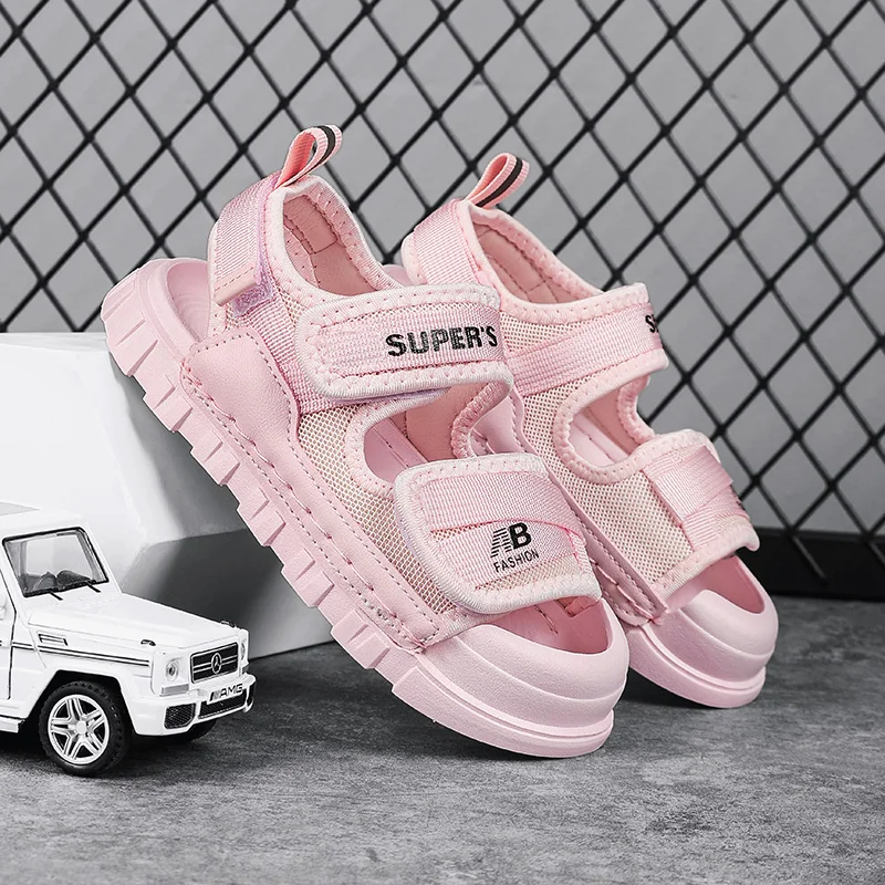 

Boys' Sandals 2024 Summer New Big Children's Baotou Shoes Children's Shoes Non Slip Children's Canvas Beach Shoes Baby Shoes로마샌들
