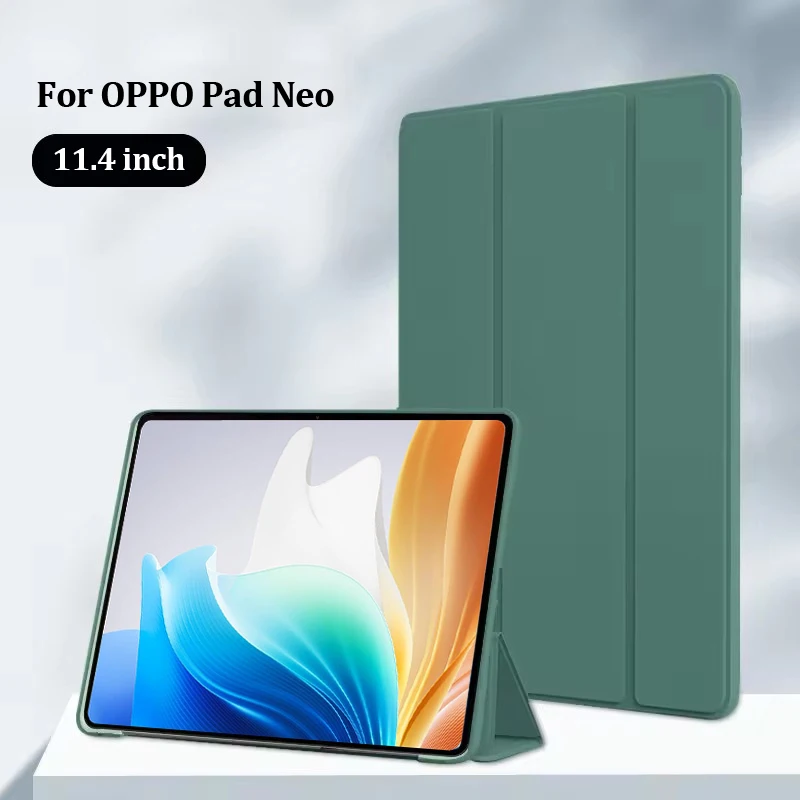 Für OPPO Pad Neo Hülle 11,4 Zoll Trifold PU-Leder Soft TPU Back Stand Case für OPPO Pad Neo Tablet Cover OPD2303 OPD2302