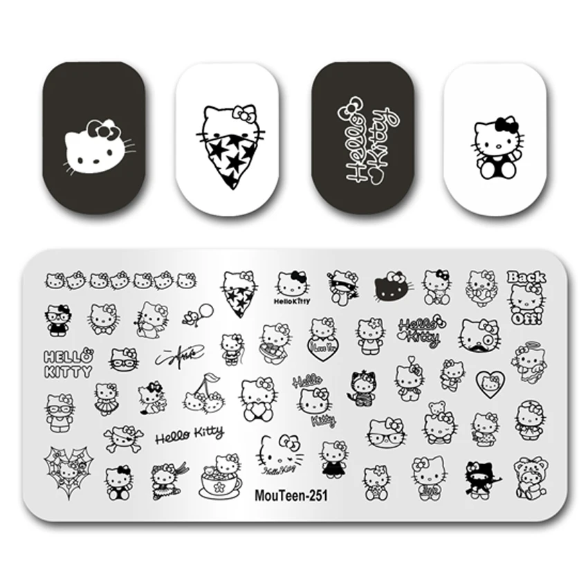 Nail Stamping Plate Cute Kitty Cat Nail Stamp Plate For Nail