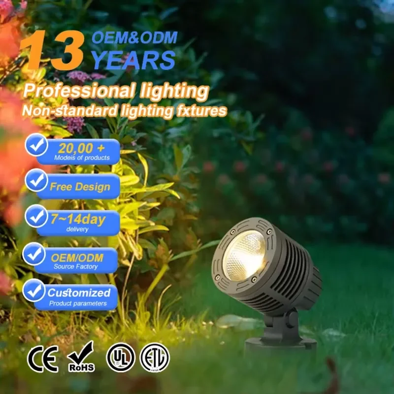 LED Spotlight RGB Flood Light Aluminum Body IP65 Waterproof Wall Mount Outdoor Landscape Floodlight for Garden Yard