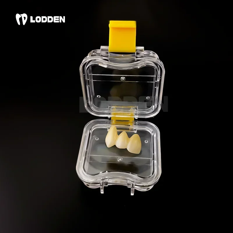 LODDEN-caja de dientes de leche de laboratorio Dental con película, 10 piezas, plástico transparente, alta calidad