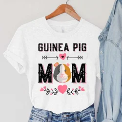 T-shirt mamma porcellino d'India Abbigliamento estivo da donna Animali domestici Top porcellino d'India fiore cartone animato T-shirt moda casual T-shirt femminili vintage