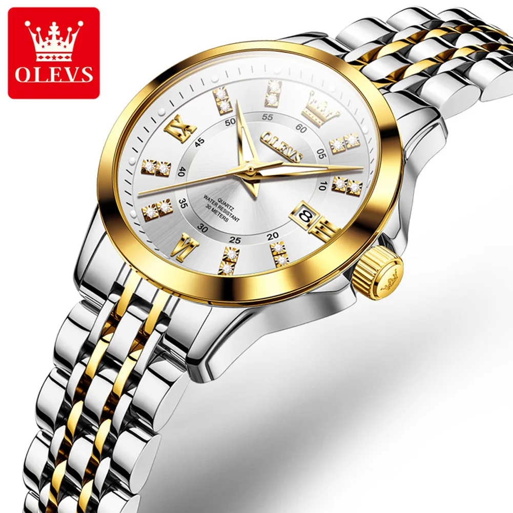 OLEVS  3620 Women\'s Watches Elegant Fashion  Quartz  Wirtwatch for Ladies Diamond Scale  Waterproof Luminous  Automatic  Watch