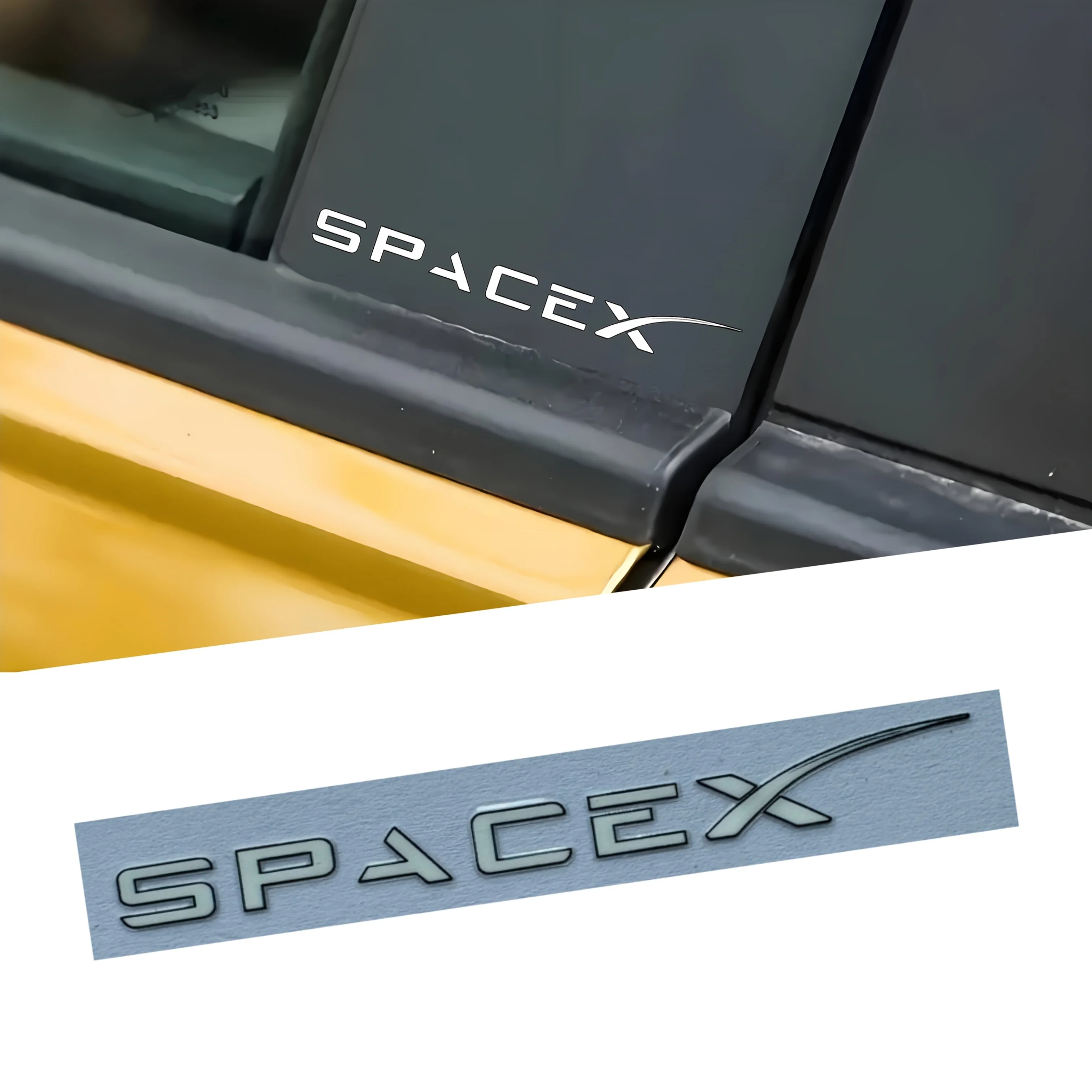 สติกเกอร์ตราสัญลักษณ์ SpaceX 2 ชิ้น/ชุด สำหรับรถยนต์ Tesla รุ่น 3 รุ่น Y รุ่น S รุ่น X สำหรับตกแต่งภายนอก