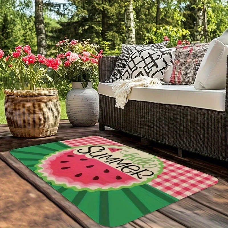 

1PC Summer Watermelon Pattern Kitchen Rug Non-Slip Door Mat Pop design Bathroom Rug Bath Mat Carpet for Home Sink Laundry Decor