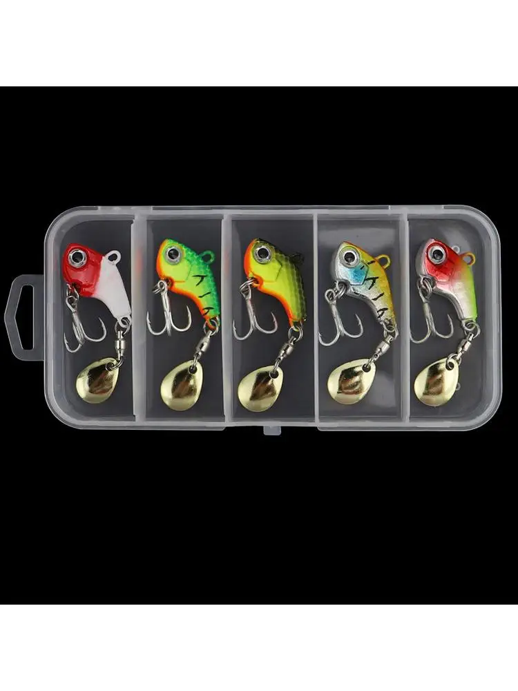 5 szt./pudełko Metalowe Mini VIB z Łyżeczką Przynęta Wędkarska 5g 7g 10g 14g Sprzęt Wędkarski Pin Crankbait Wibracyjny Spinner Przynęta Tonąca — 2