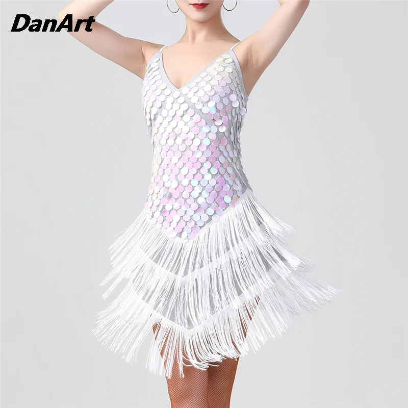 

2024 New Latin dance costumes Women Sequin Tassels Dance Dress Lady Performance Competition Dress Girl's Sexy Bar Stage Dress