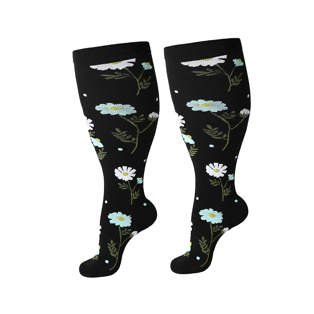 

Plus Size Compression Socks High Elastic Knee High Varicose Vein Socks Reducing Swelling Breathable Stretch Pressure Stockings