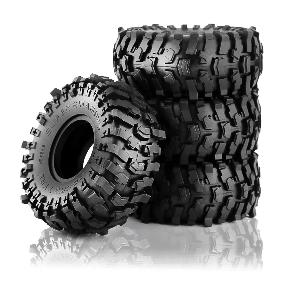 

1.9 Inch Rubber Tyre 118*45mm 4pcs For 1/10 Rc Crawler Car Trax Trx4 Axial Scx10 Wraith Scx10 Yikong Rgt Wrangler 1.9 Wheel