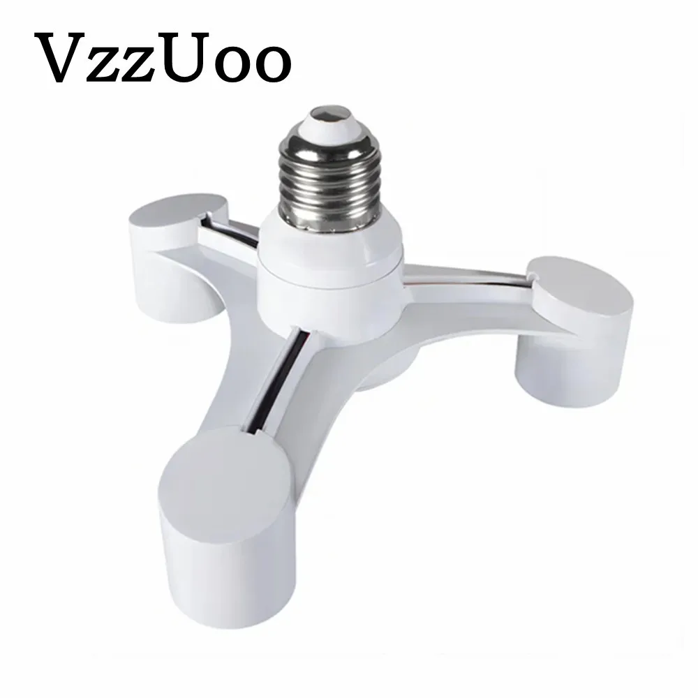 VzzUoo 3 In 1 E27 to 3-E27 Extended LED Lamp Bulbs Socket Splitter Adapter Holder Lamp Bulbs Socket For Photo Studio