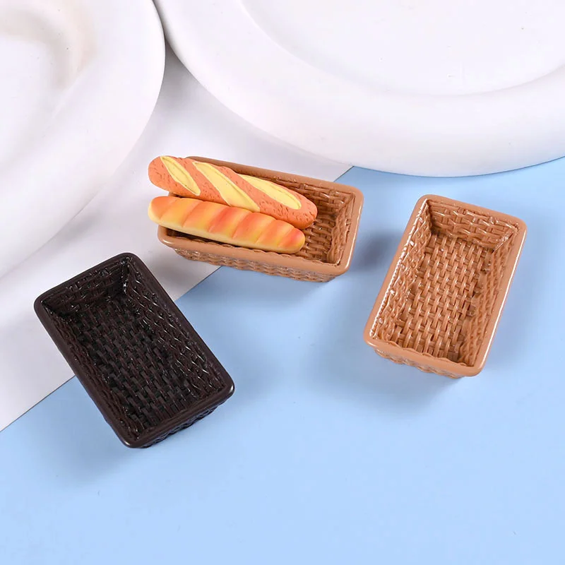 5Pcs 1/12 Dollhouse Simulation Bread Baskets Dollhouse Mini Food Storage Basket Model Dolls House Decoration Accessories