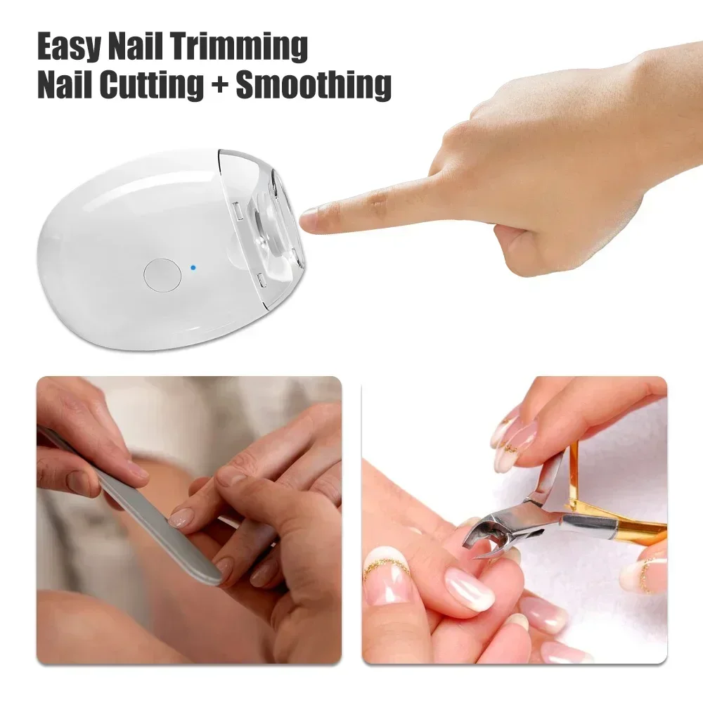 Xiaomi Youpin 2 IN 1 Electric Nail Clipper Cutter with LED Light Automatic Nail Grinder Trimmer  Mini Manicure Tools Nail Care