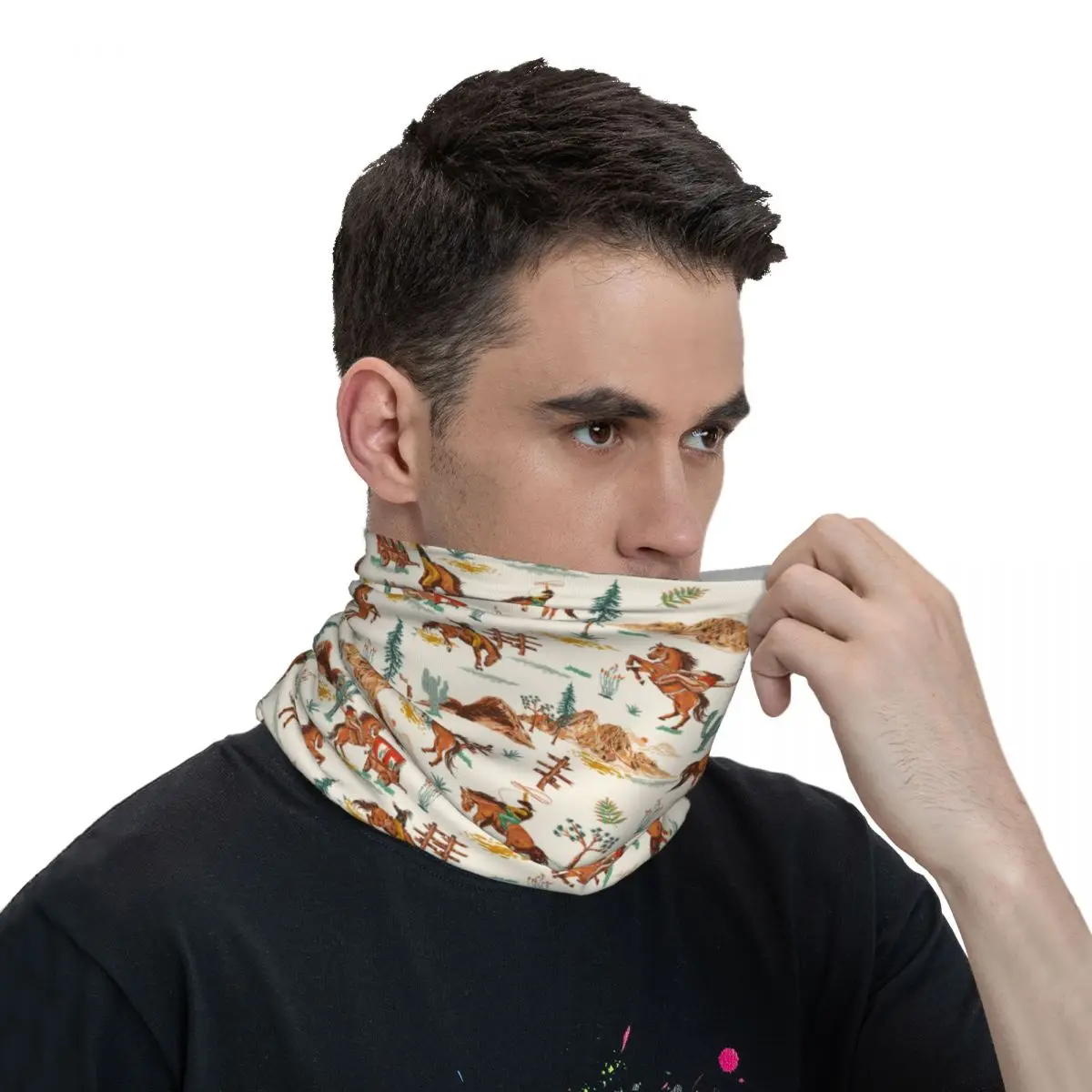 Foulard cheval galopant, foulard de la présidence, masque en polyester pour le cou et le visage