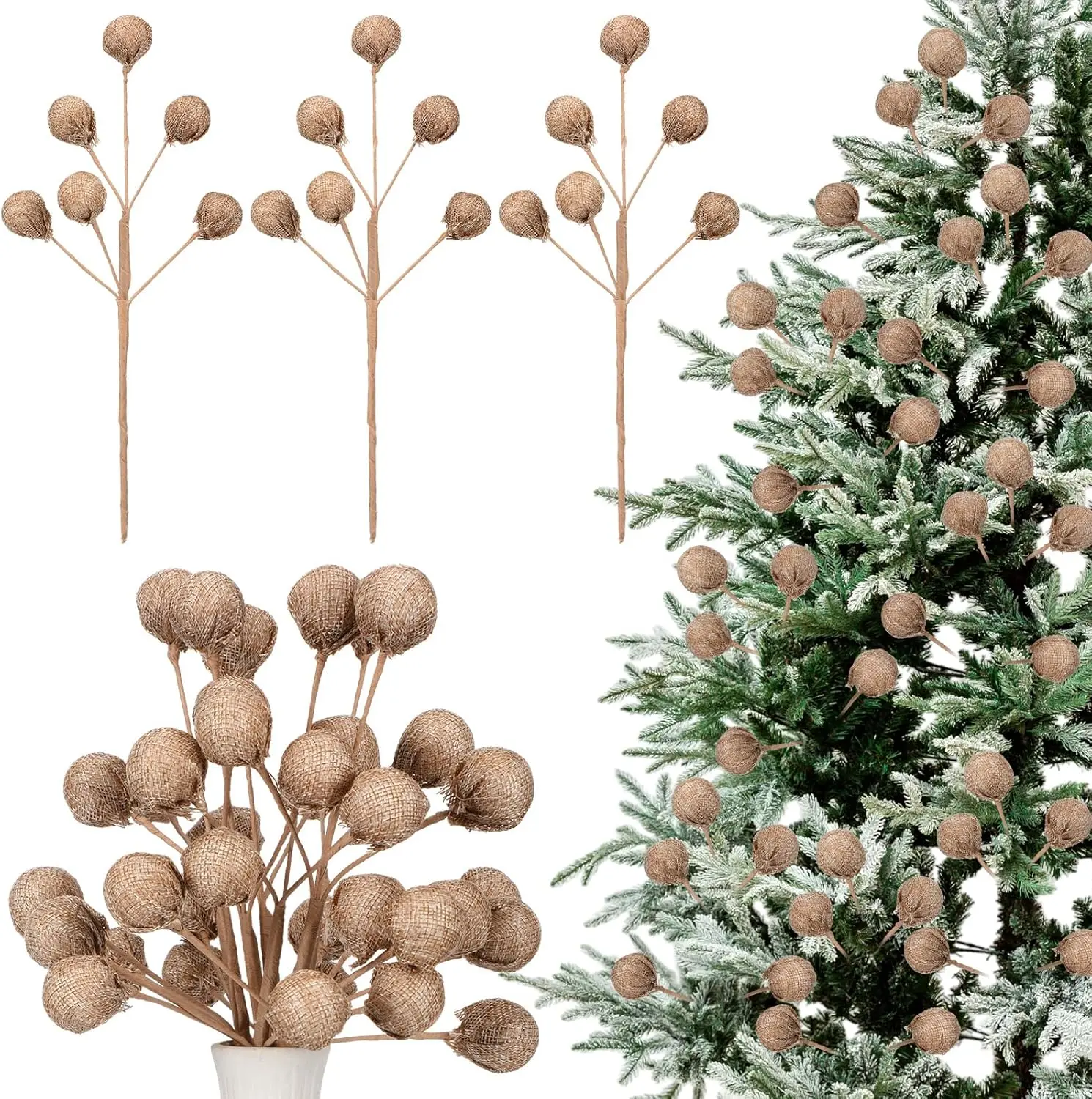 

6 шт. выборки для рождественской елки из мешковины в деревенском стиле, рождественский топпер, сделай сам, подвесной декор для дома, праздника, вечеринки