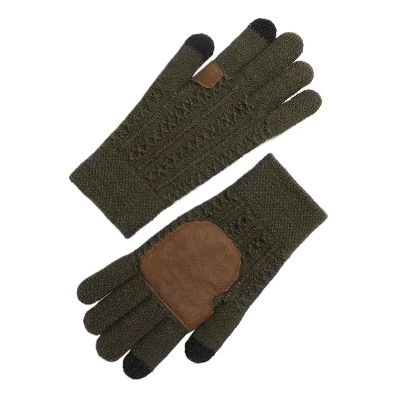 

Windproof Warm Gloves Windproof Touchscreen Knitting Gloves Non-Slip Warm Cold Weather Gloves For Skiing Snowboarding Hiking