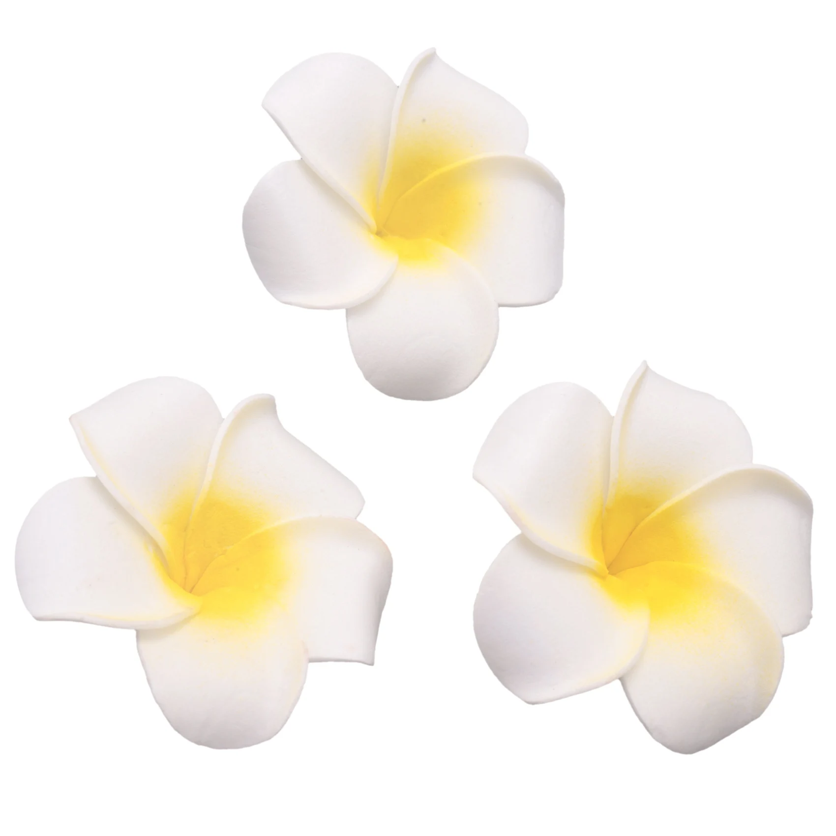 

HLES 100 шт., белая пена, гавайский франжипани, искусственный цветок плюмерии, лепестки, шапка для волос, венок, сделай сам, свадебное украшение, 5 см