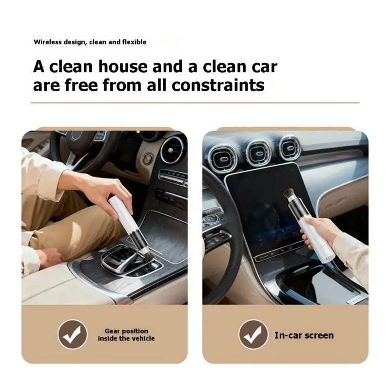 

AB33-Портативный ручной пылесос для автомобиля и дома - универсальный, с высокой мощностью всасывания, белый цвет