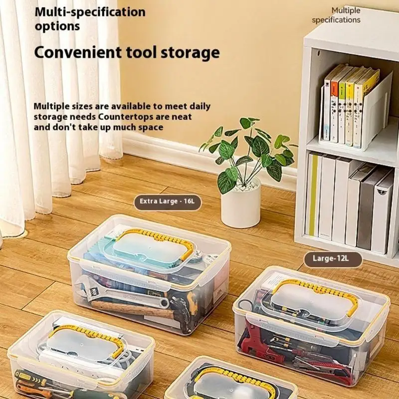 H58C Heavy Duty Plastic Tool Box for Workshops and Garages,Large Capacity Storage Box For Hardware Tool