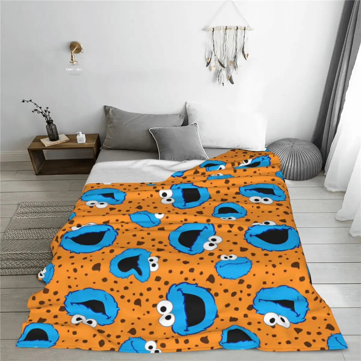 

Sesames Streets Cookies Monsters Cartoon Blankets Fleece Decor Breathable Lightweight Thin Throw Blanket for Sofa Outdoor Quilt