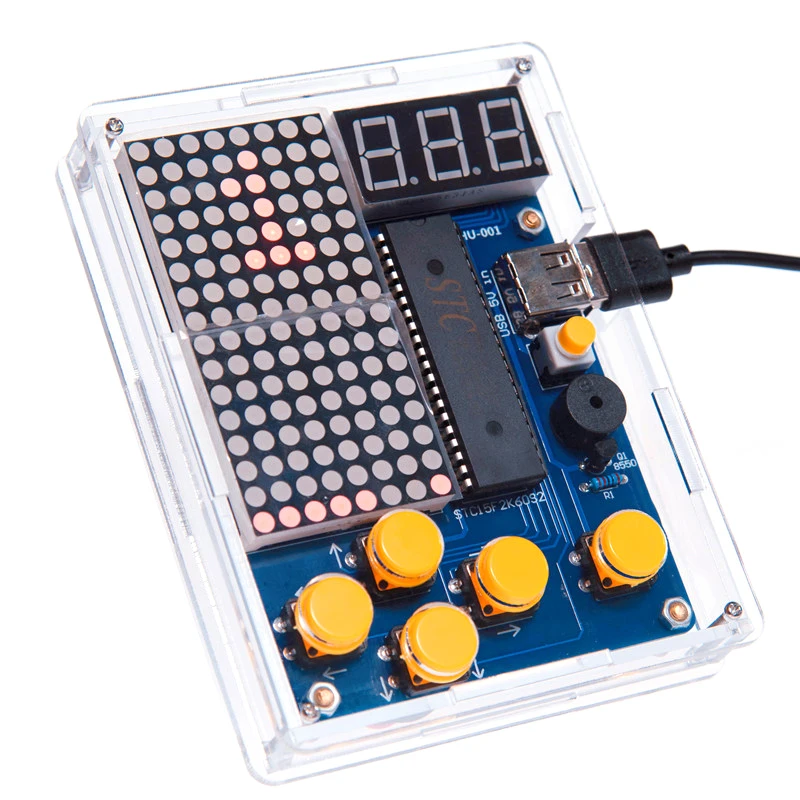 DIY Electronic Kit Pixel Game Machine Production Kits 51 Microcontroller Snake Plane Racing Game Fun school Welding Assembly