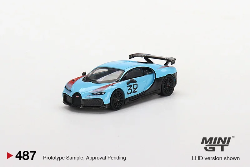 

МОДЕЛЬ TSM MINIGT 1:64 Bugatti Chiron Pur Sport # 487, литая под давлением модель гоночного автомобиля, детские игрушки, подарок