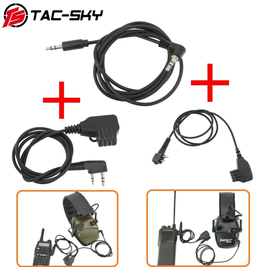 

TAC-SKY Tactical Headset Ptt Adapter for Walker's Razor /Howard Leight /ZOHAN EM054 Electronic Muffs Shooting Tactical Headphone