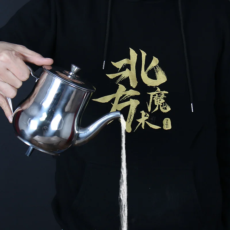 Snowstorm Teapot(Stainless) Magic Tricks Snow Paper Blowing Snow Produce Illusions Mentalism Magic Prop Professional Magician