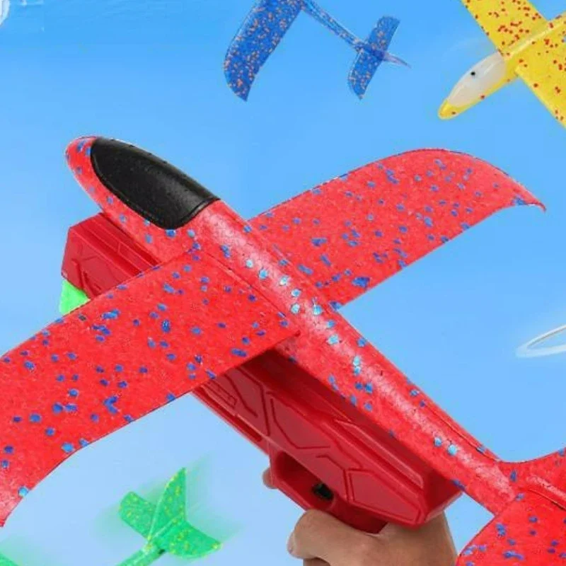 Foam Airplane Catapult Gun Cool Glider Launcher Hand Throwing Airplane Children's Toys Birthday Present Outdoor Game