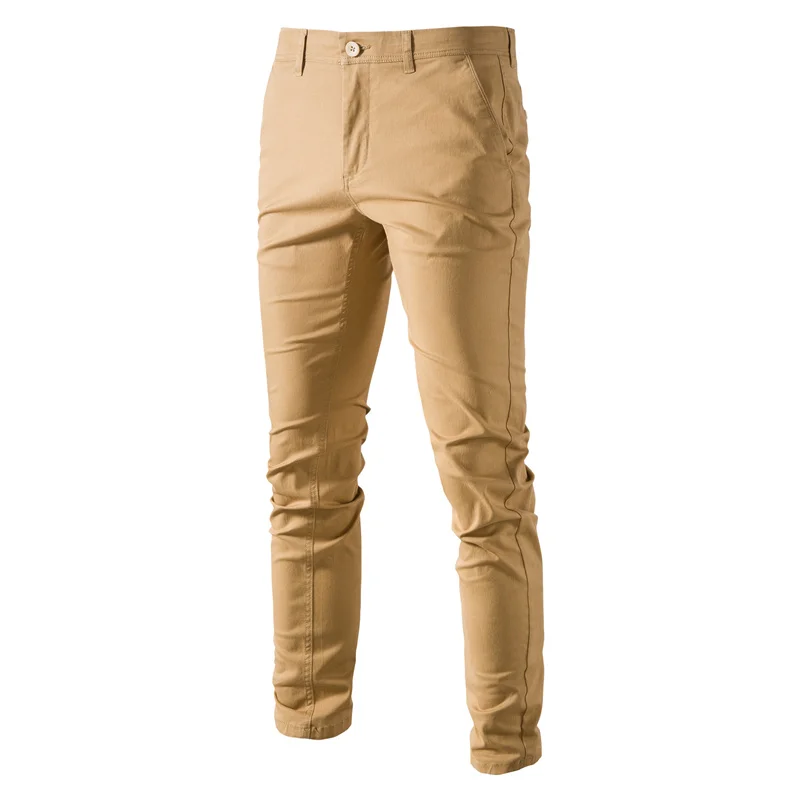 AIOPESON Men Cotton Trousers Solid Color 4