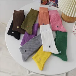 Word Mother and Daughter Socks Fashion Personality Candy Colored Socks New Fashion Men and Women Couples Cotton Socks