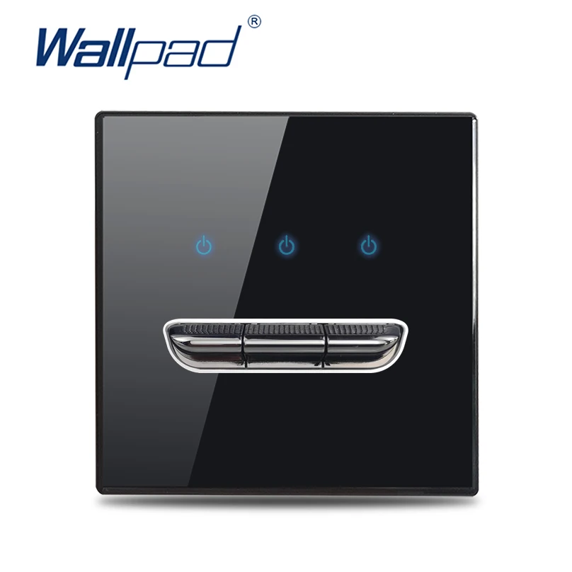 Wall Light Switch 1 2 3 4 Gang Tempered Glass Panel Blue LED Night Light White Black Gray Gold Pass Through Low Price image 3