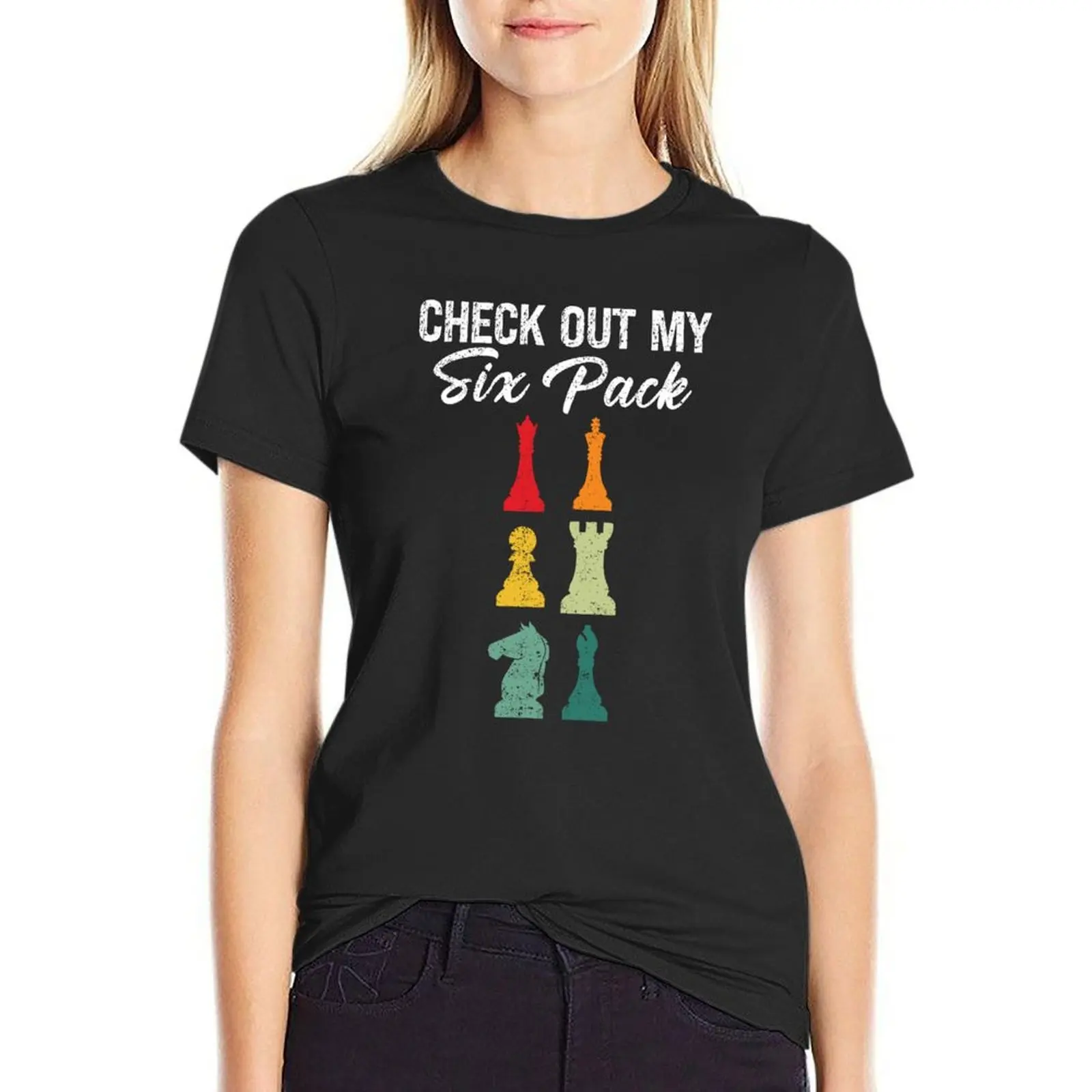 Check Out My Six Pack Chess Gift For Chess Lover T-Shirt sublime new edition funny anime clothes workout t shirts for Women