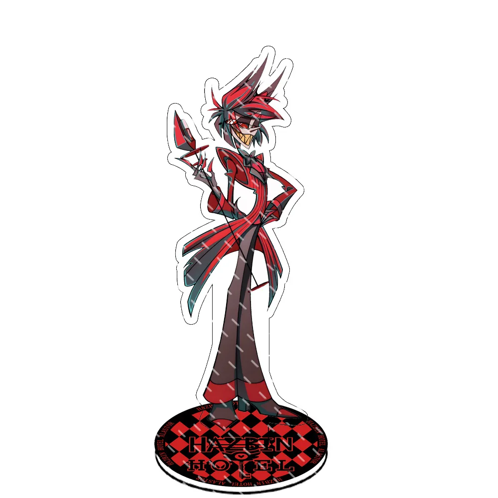 Hazbin Anime Zubehör Alastor Figur Acryl-Ständer Angle Dusk Stehende Platte Szene Alastor Sexy Junge Acryl-Ornamente Spielzeug