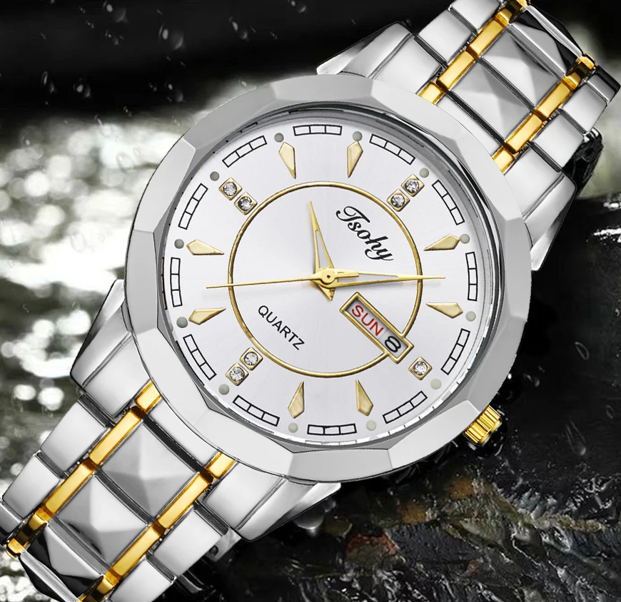 분위기 있는 다각형 다이얼 남성용 시계 트렌드, 심플하고 잘 생긴 내구성 비즈니스 학생 남성 시계