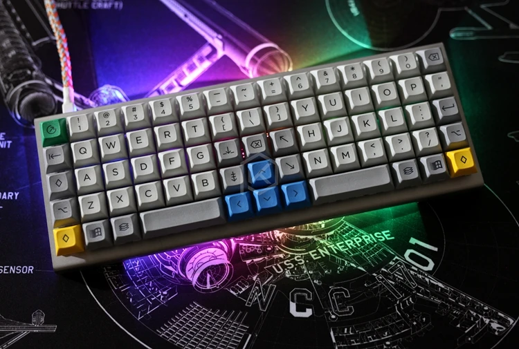 xd75re xd75am xd75 Custom Mechanical Keyboard 75 keys Underglow RGB PCB GH60 60% programmed gh60 kle planck hot-swappable switch