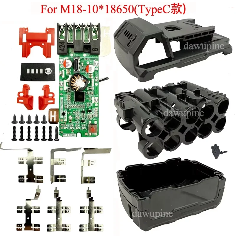 

Professional for M18 10X18650 Lithium Battery Case Box Housing PCB Protection Circuit Board for Milwaukee 18V TypeC Tools