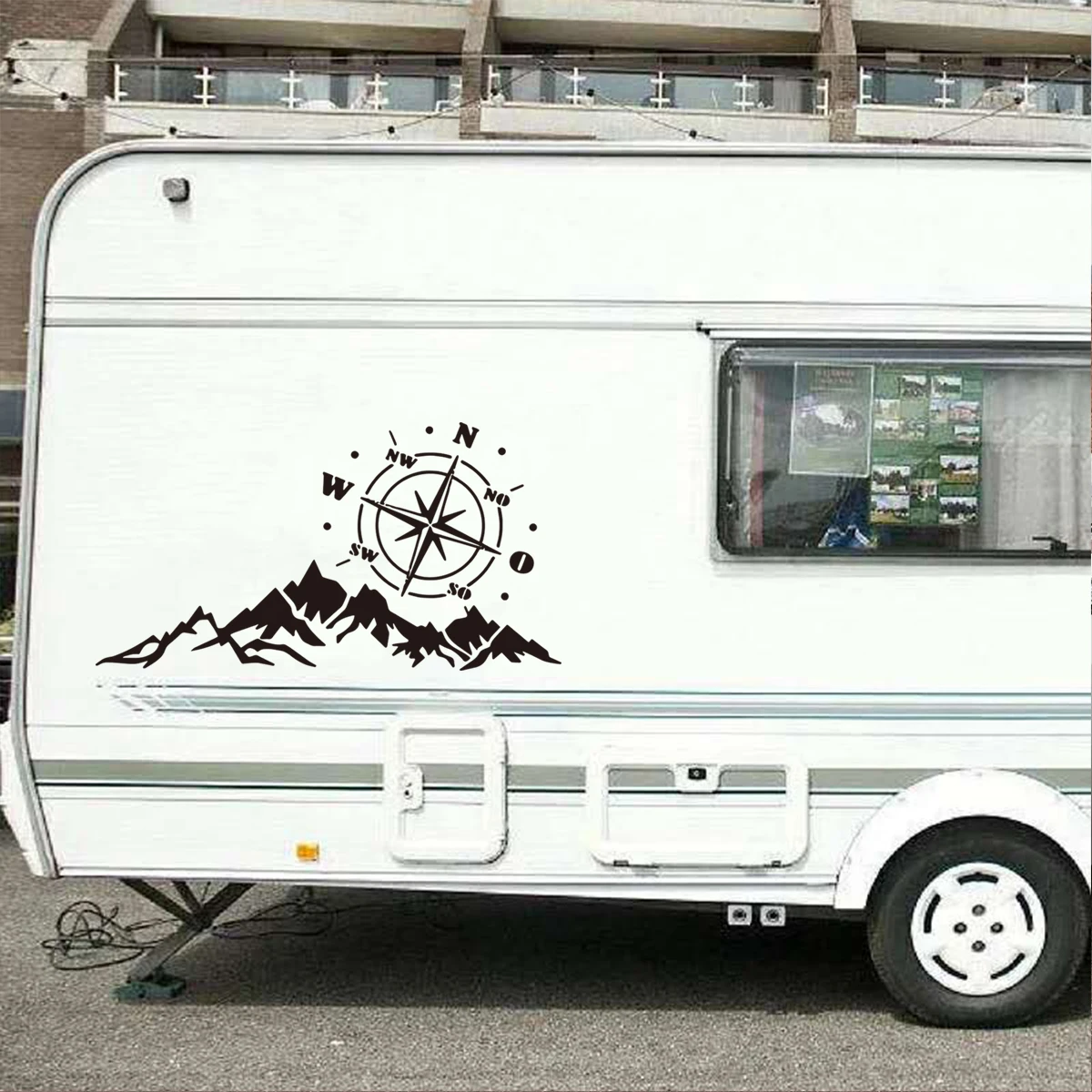 Kompas Auto Sticker Voor SUV Off-road RV Camper Voertuig Reflecterende Berg Kompas Decals Auto Stickers Decor Accessoires