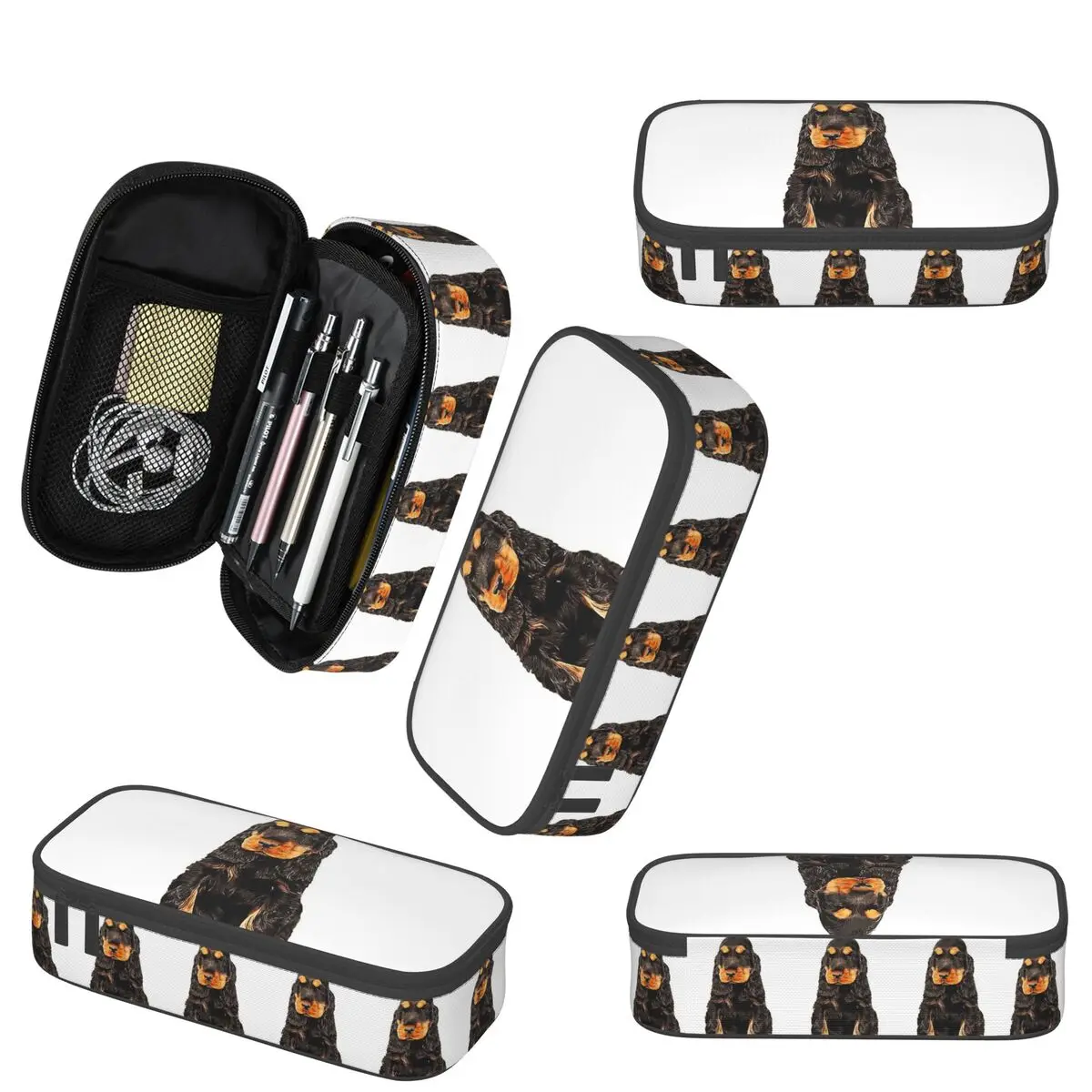 كوكر الذليل الإنجليزية كوكر الذليل لطيف جرو الكلب مقلمة طالب صندوق القلم حقيبة أقلام رصاص لوازم مكتبية حامل قلم حقيبة