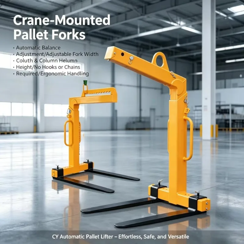 Manual & Auto Balancing Fork Hoist Portable Fork Handler Heavy Duty Cargo Lifting Transport Tool for Warehouse Factory Use
