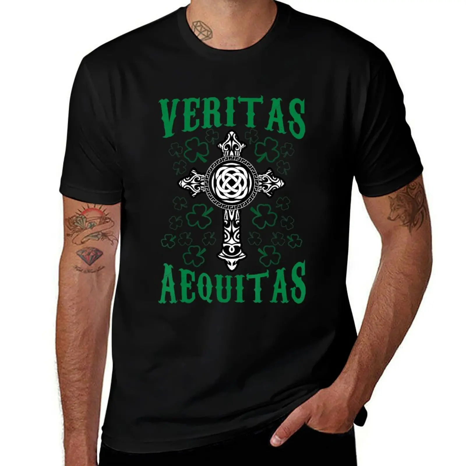 St Patrick's Day Irish Veritas Aequitas Ireland Men Women T-Shirt anime clothes cheap stuff mens tall t shirts