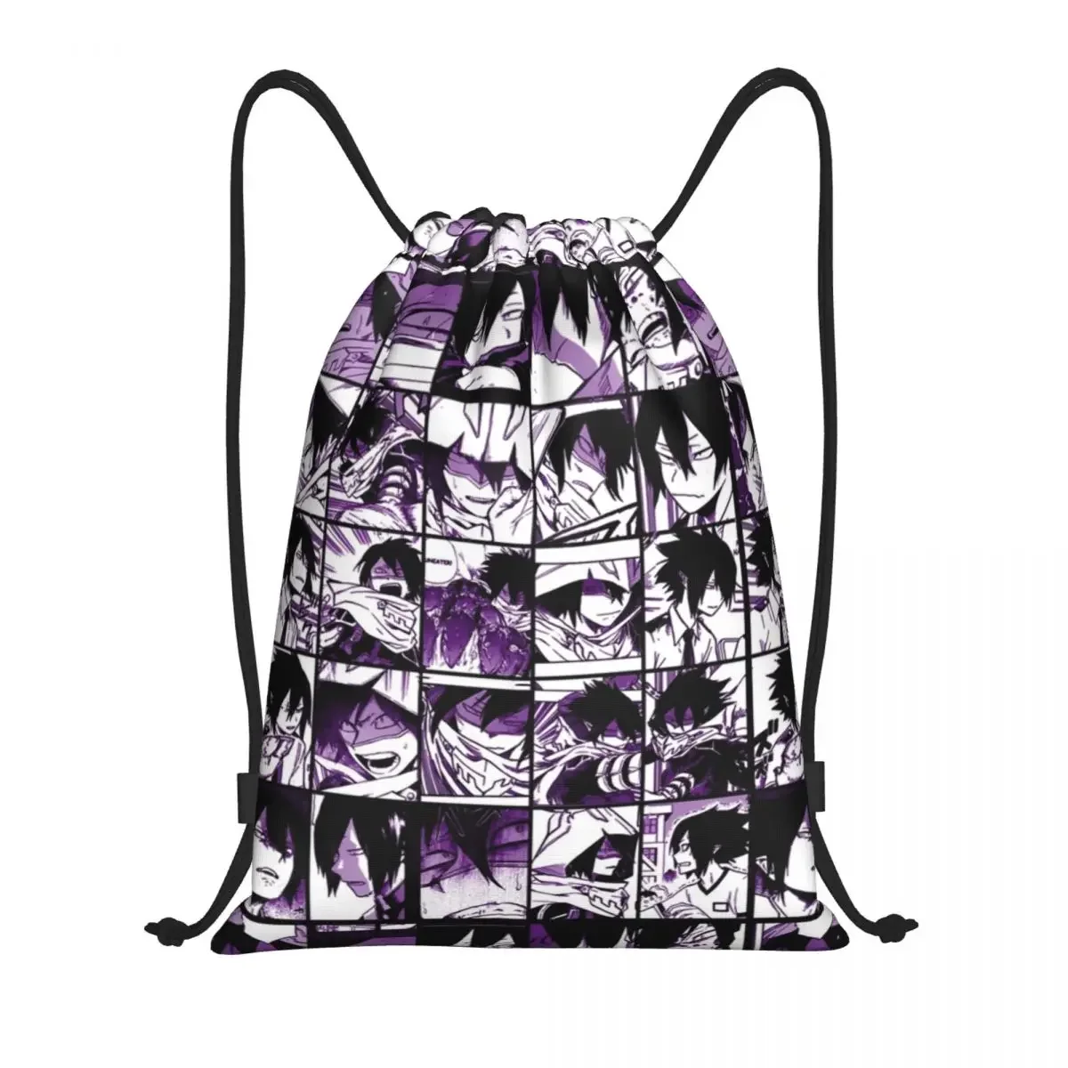 Tamaki Amajiki Collage Backpack Drawstring Soccer Bags Gym Bag Water Resistant Boku No My Hero Academy String Sackpack for Yoga