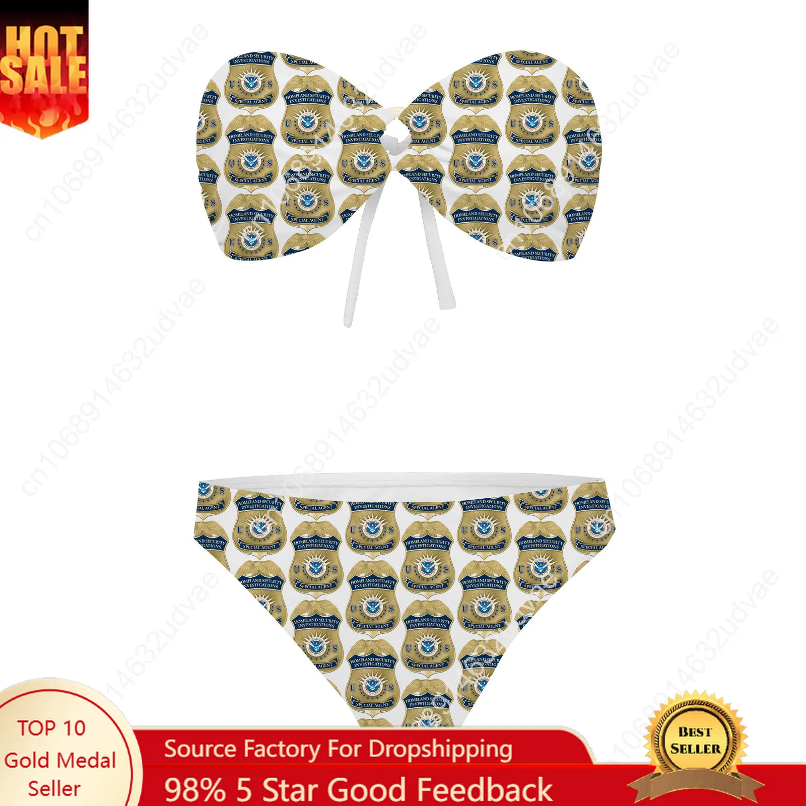 

Homeland Security Investigations Strapless Swimsuit Womens Bathing Suits Personalized Fashion Swimwear Customize Beachwear
