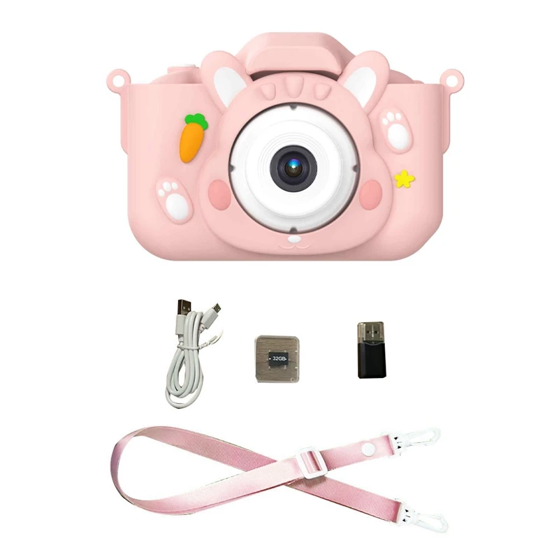 Children Camera Photo Video Game Photo Filter Frame Multifunctional Portable Holster Camera Easy To Use 83 X 61 X 48Mm Pink